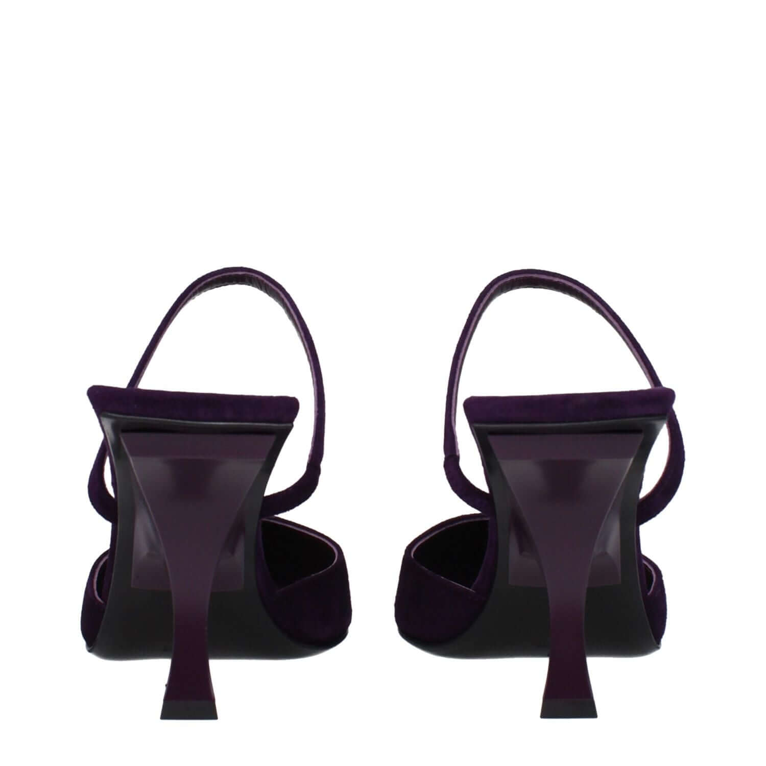 The Attico Purple Leather Stiletto Heel Sandals