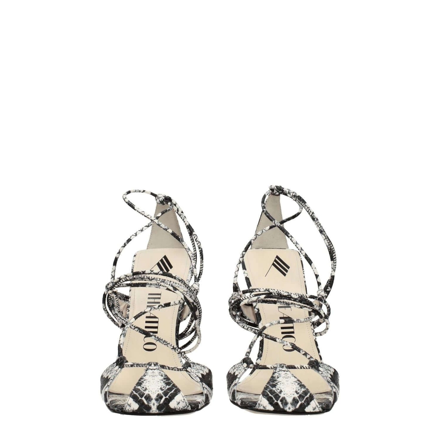 The Attico White Leather Stiletto Heel Sandals