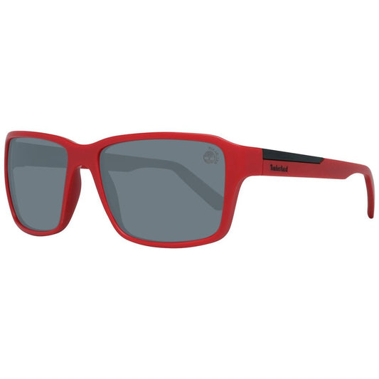 Timberland Red Plastic Sunglasses with polarized lenses, model TB9155-5967D, size 59/17/135mm, offering protection category 3.