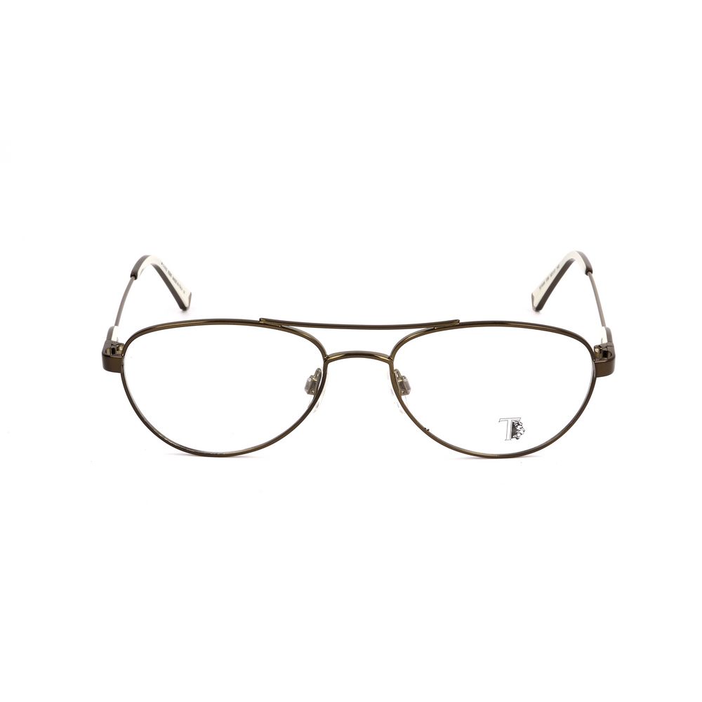 Front view of Tod's Bronze Metal Glasses (Frames) in dark bronze with measurements 52/17/140 mm, crafted from metal.