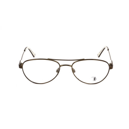 Front view of Tod's Bronze Metal Glasses (Frames) in dark bronze with measurements 52/17/140 mm, crafted from metal.