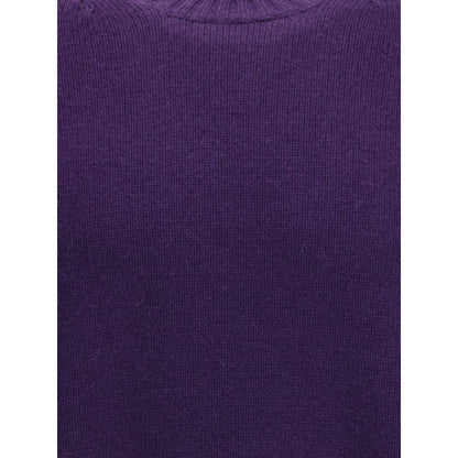 Close-up of Tom Ford Purple Cashmere Cashmere Sweater showing ribbed texture and rich color.