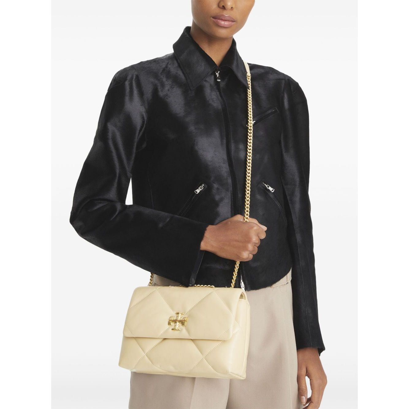 Tory Burch Kira Diamond small leather shoulder bag Shoulder
