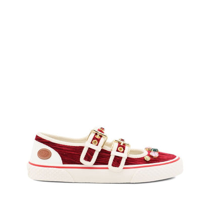 Valentino Garavani Jewel-embellished buckle sneakers Flat Shoes