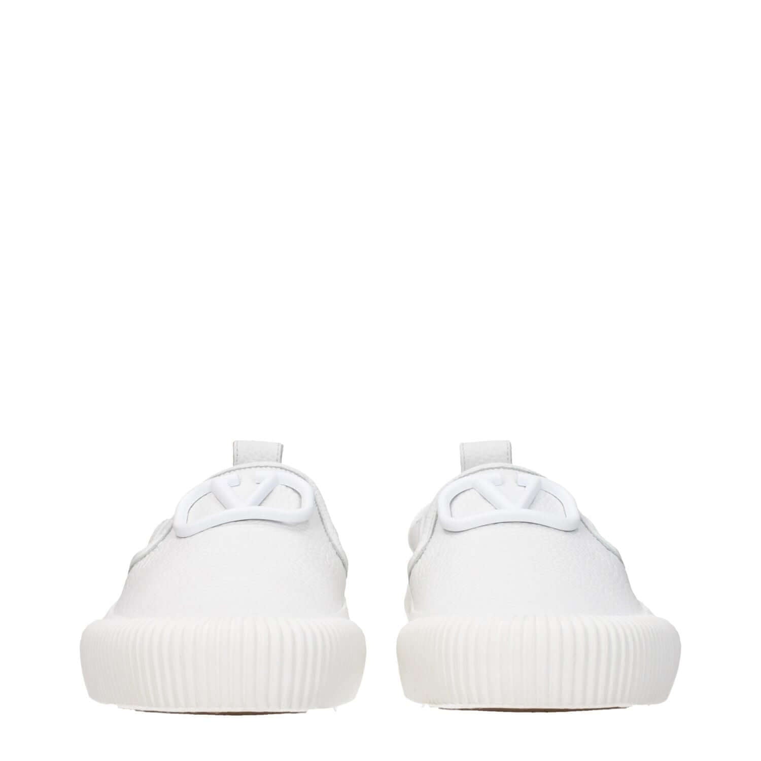 Valentino Garavani White Leather Slip-On Loafers