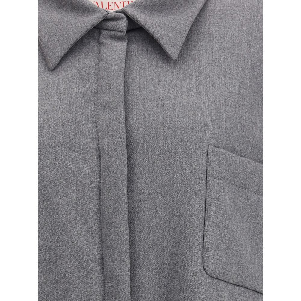 Valentino Gray Fleece Wool Clothing