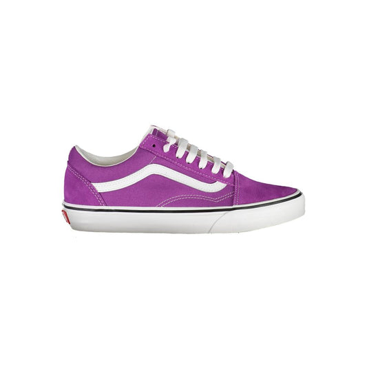 Vans Purple Polyester Sneaker with laces and contrasting details, Old Skool style with logo, perfect sports footwear.