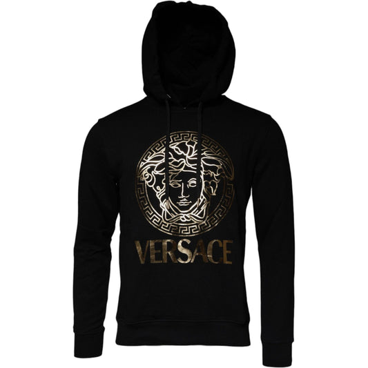 Versace Black Medusa Cotton Hoodie Pullover Sweatshirt Sweater