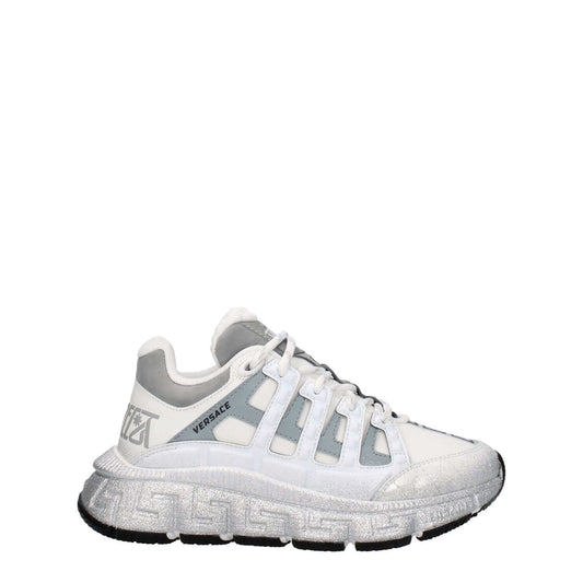 Versace White Fabric Athletic Sneakers