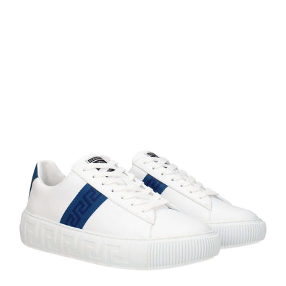 Versace White Leather Low Top Sneakers