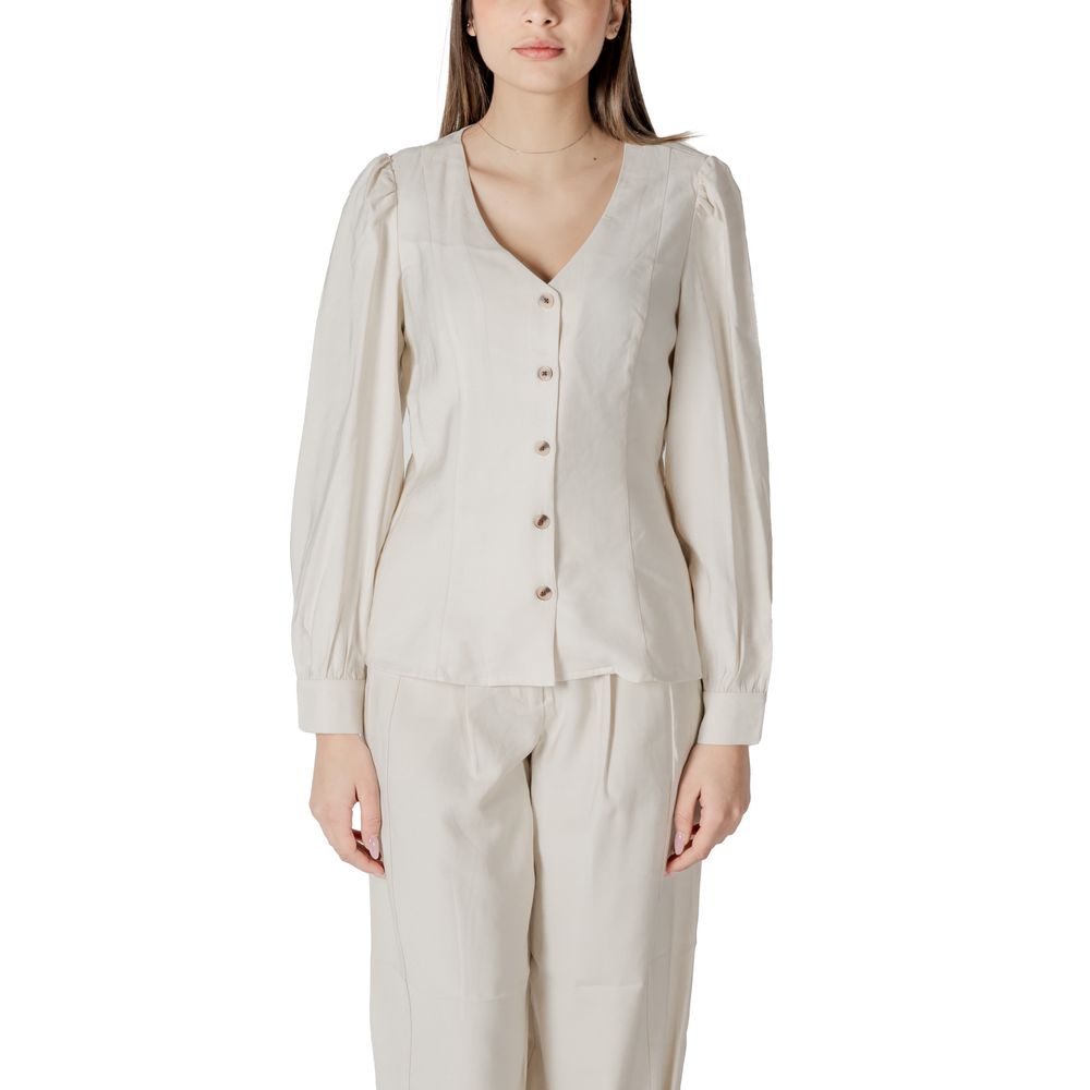 Vila Clothes Cream Viscose Top