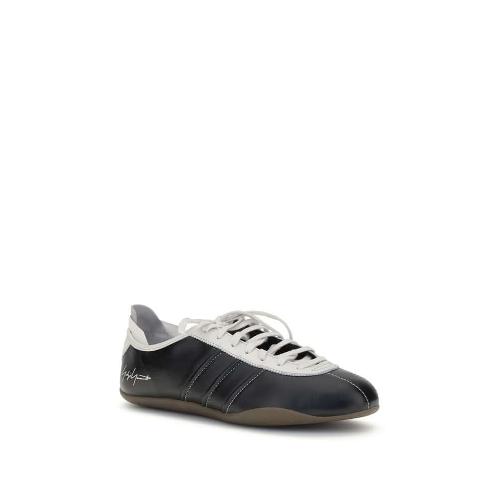 Y-3 Black Calf Leather Bos Taurus Low Top Sneakers