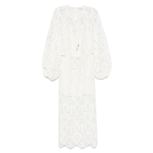 Zimmermann Coco lace midi dress - ivory
