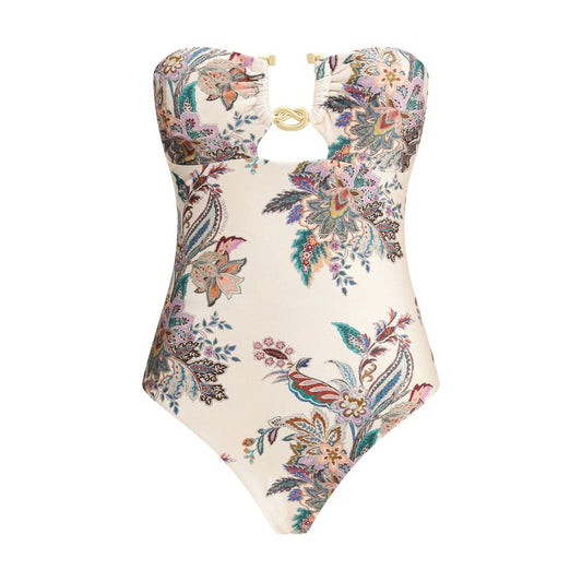 Zimmermann Multicolor Lycra One-Piece Swimsuit featuring a knot detail and floral pattern for an elegant and supported fit.