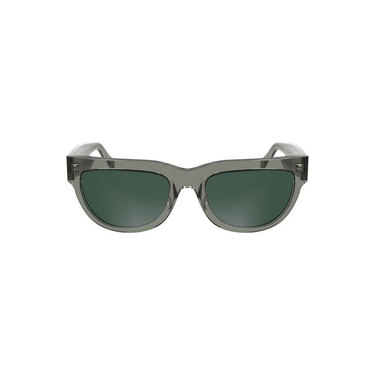 Calvin Klein brown acetate women's sunglasses with square lens and smoke tint, offering stylish sun protection and durability.
