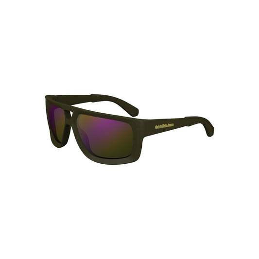 Calvin Klein Green Plastic Men's Sunglasses with square lenses in durable frame, ideal for modern trendsetters.