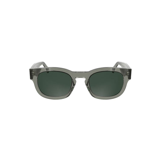 Calvin Klein brown acetate women's sunglasses with smoke lenses, round shape for a chic, modern look, providing sun protection.
