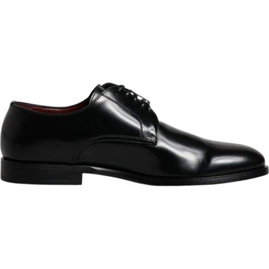 Dolce & Gabbana Black Calfskin Leather Derby Lace Up Formal Dress Shoes