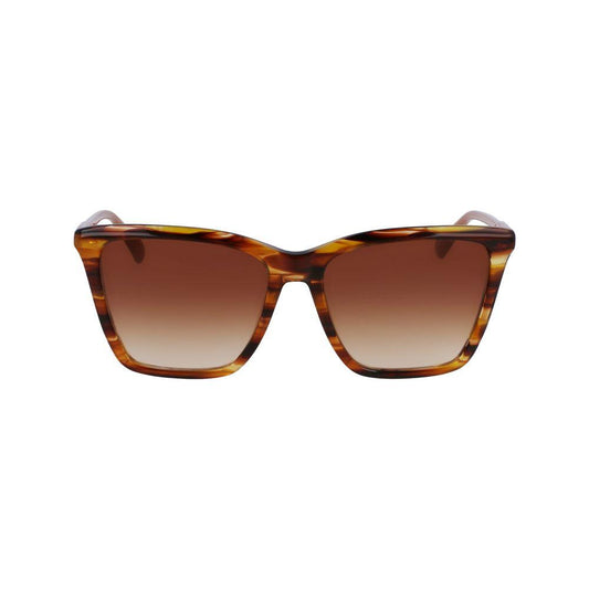 Longchamp LO719S-238 women's brown acetate sunglasses with 56/16/140mm dimensions, category 3, stylish and protective eyewear.