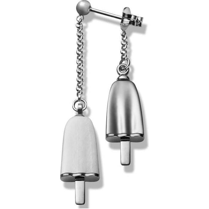 AMBROSINI JEWELS - ORECCHINI doppi ARGENTO 925° ghiacciolo finitura bianca pietra bianca WOMAN EARRING