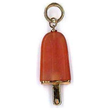 AMBROSINI JEWELS -  PENDENTE ARGENTO 925°  ghiacciolo finitura rosé pietra arancio medio (29.5x13 mm)